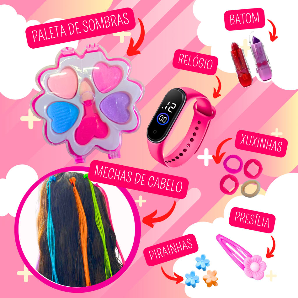 Kit De Maquiagem Infantil Completa Mochila Divertidamente