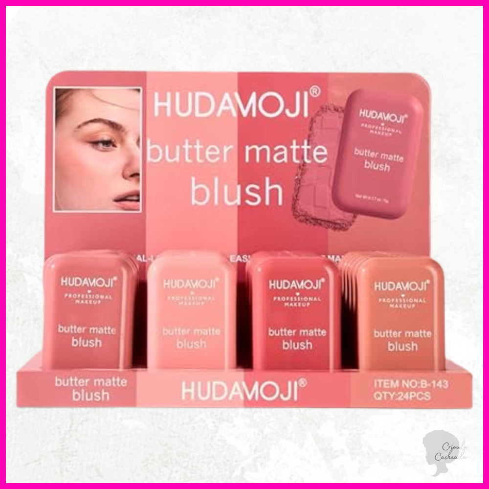 Blush Iluminado Hudamoji– Efeito Matte 4 Cores Fashion & Radiantes + Brinde Exclusivo!