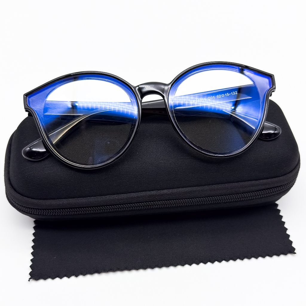 Óculos Sem Grau Infantil Redondo Flexível Resistente Criança Lentes Filtro Luz Azul Proteção