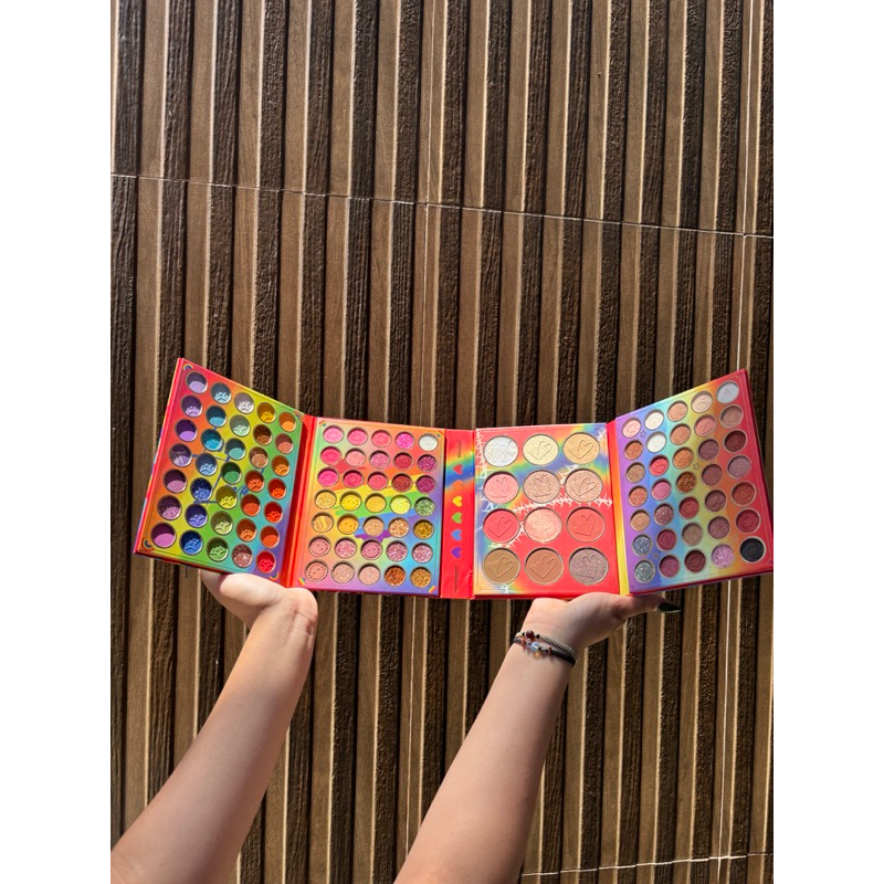 MAQUIAGEM PALETA DE SOMBRAS COLORIDAS KEVIN&COCO- CARNAVAL 117 CORES -OLHOS E PELE