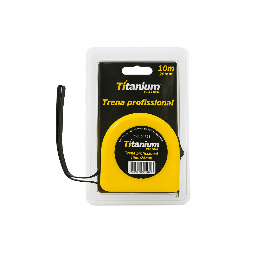 Trena Profissional 10m X 25mm Titanium Com Auto Travamento Gancho Magnético Marca titanium ideal para obras