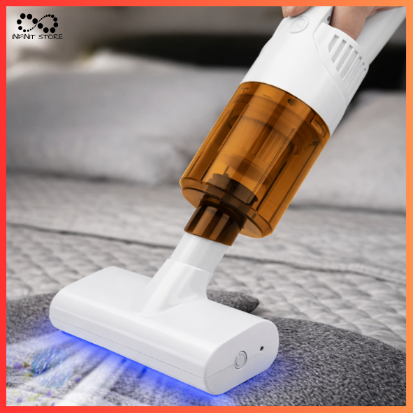 Mini Aspirador De Pó 3 em 1 Luz UV Recarregável Portátil Com Alta Sucção Para Sofá, Cama