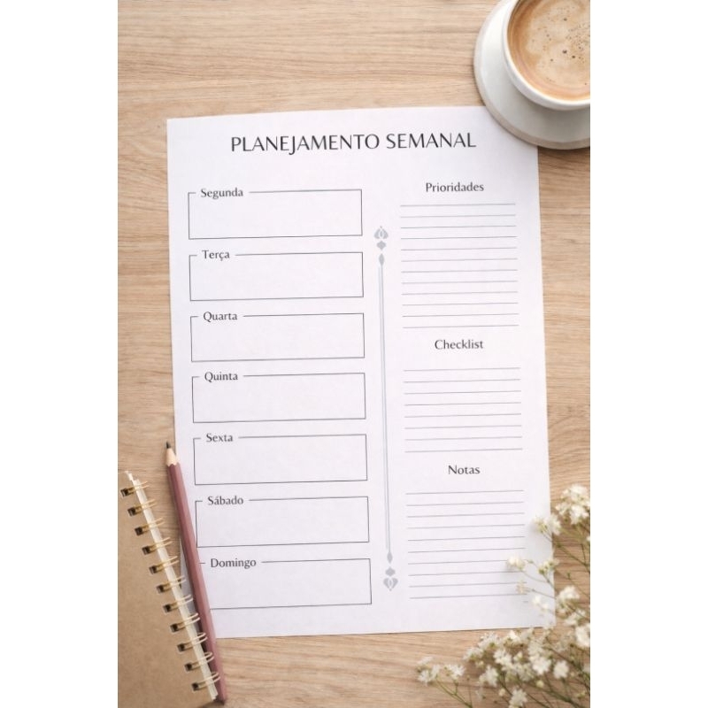 Planejamento Semanal Digital Editável | Organização & Produtividade