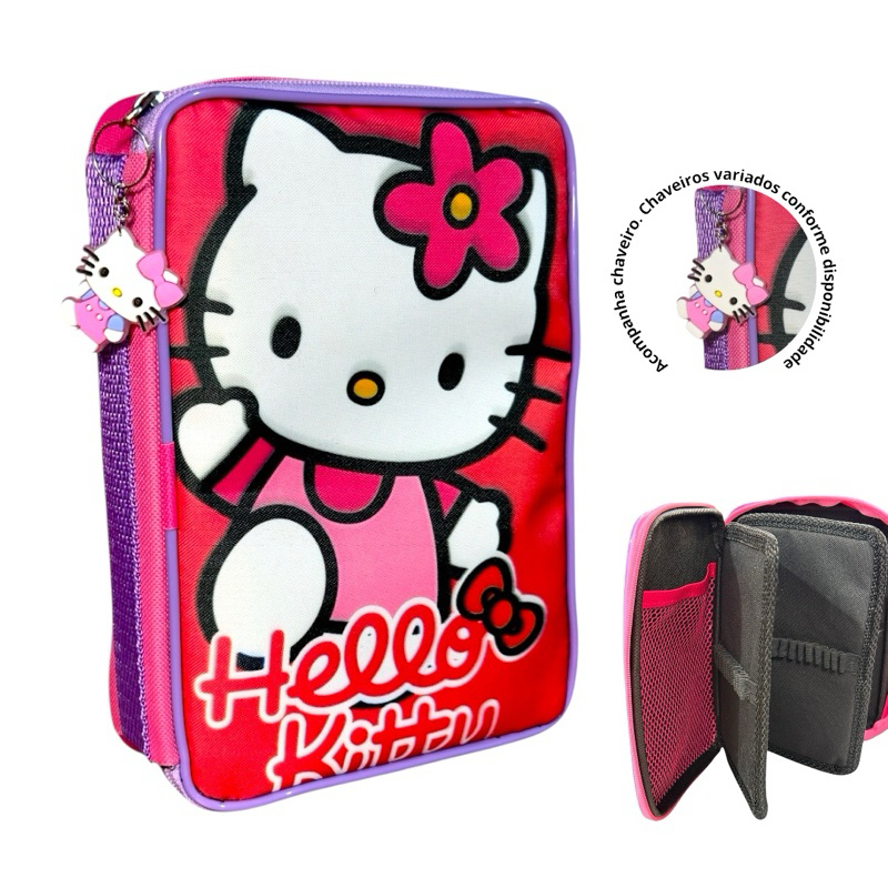 Estojo Box Hello Kitty/Estojo Box /Estojo escolar/Estojo de lápis/Estojo com divisórias/Organizador escolar infantil