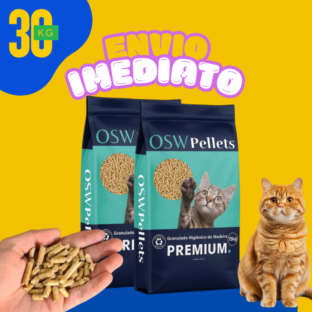 Granulado de Madeira 15/20/30KG Rendimento Superior para Gaiolas e Caixas de Areia - Envio Imediato