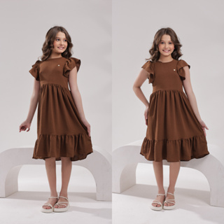 Vestido Rodado Mídi Infantil Manga Princesa Com Botões Igreja Culto Congresso Festa Comportado em Oferta na Shopee