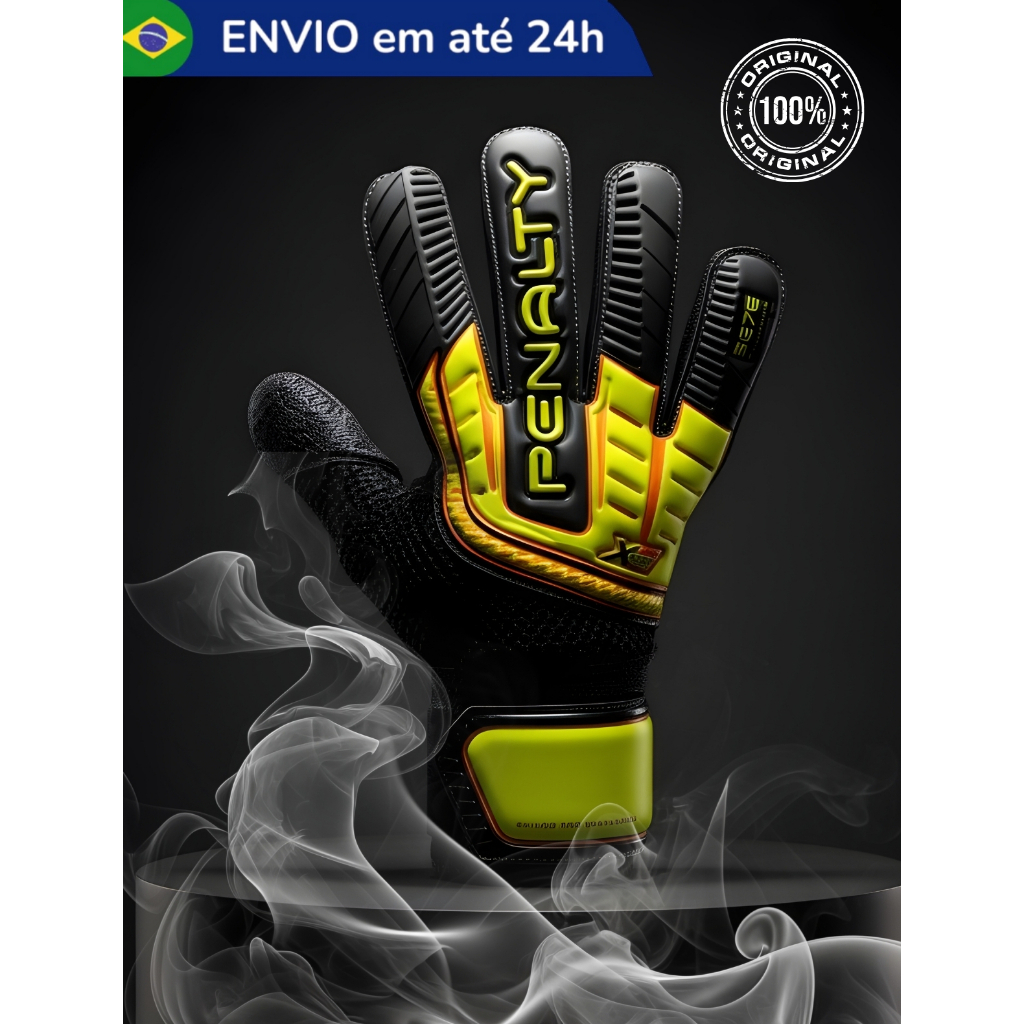 Luva Goleiro Penalty Flat Se7e Tamanho Grande Profissional Futebol Society Campo Terrão Adulto