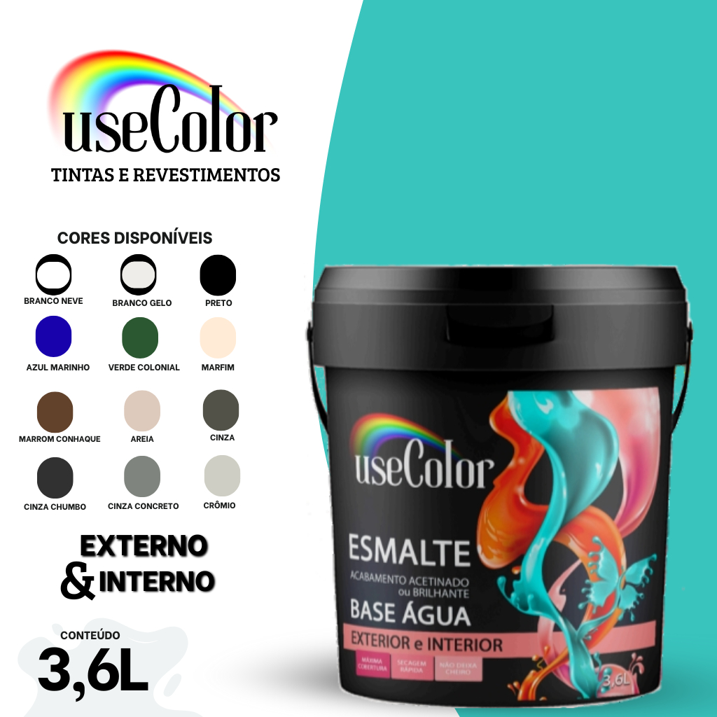 Tinta Esmalte 3,6L Fosca Base Água Ótima Cobertura Madeiras e Metais em Oferta na Shopee