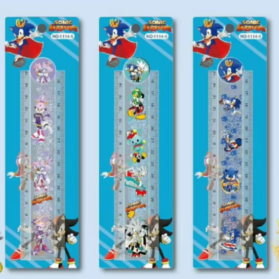 Régua Sonic dobrável com água e glitter brilho transparente 15 ou 30cm / PAPELARIA FOFA KAWAII em Oferta na Shopee
