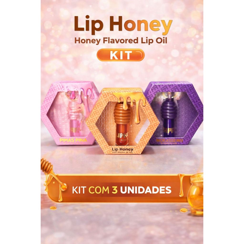 Lip Honey Hidratante Labial com Aroma de Mel – Nutre, Dá Brilho e Hidratação Intensa em Oferta na Shopee