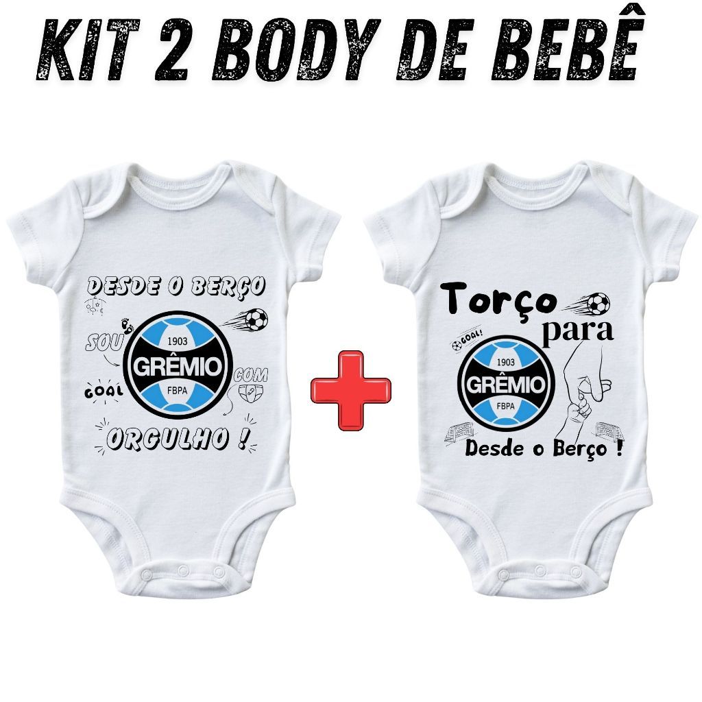 Kit 2 Body Grêmio Macaquinho de Bebê