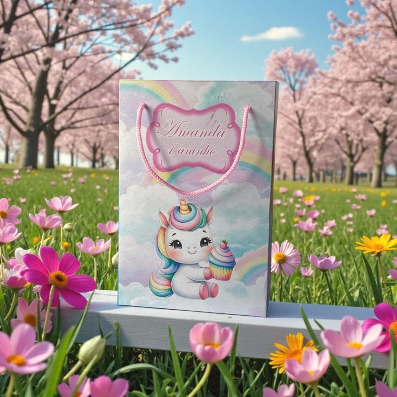 Sacola personalizada do Unicórnio em Oferta na Shopee