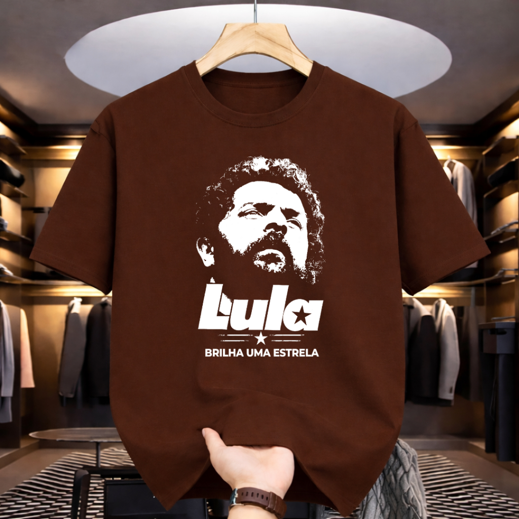 Camiseta Masculina Lula Fio 30.1 Algodão Estampa Casual Básica Gola Redonda Manga Curta em Oferta na Shopee