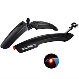 Paralama Rock Bros Dianteiro E Traseiro Bike 26 27 29 Sinalizador Led