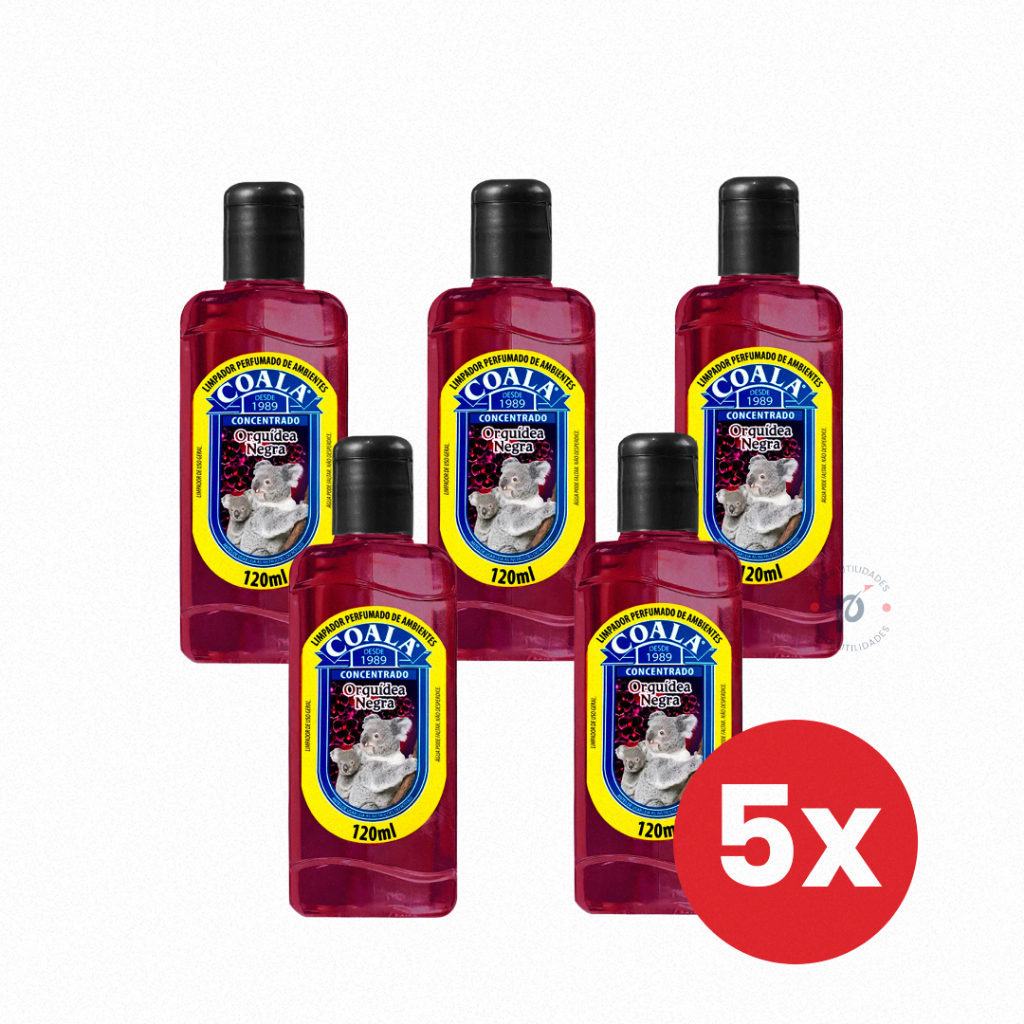 Kit Coala Essências Limpador Perfumado de Ambientes Desinfetante Concentrado Orquídea Negra 120ML