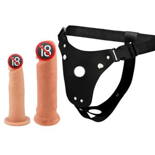 Cinta Peniana Dupla Cintaralho Em Couro Com 2 Prótese Pênis em Oferta na Shopee