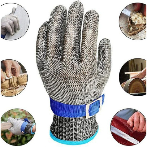 Luva de Segurança Máxima Anti Corte - Fios de Aço para Açougueiros, Carpinteiros e Profissionais em Oferta na Shopee