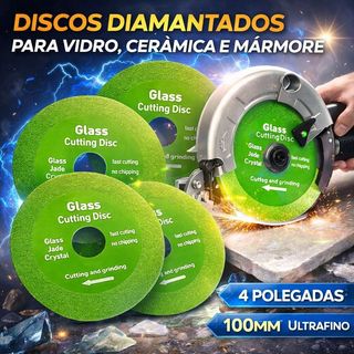 Disco de Corte Diamantado Profissional 100mm (4") para Vidro, Mármore e Cerâmica 1446