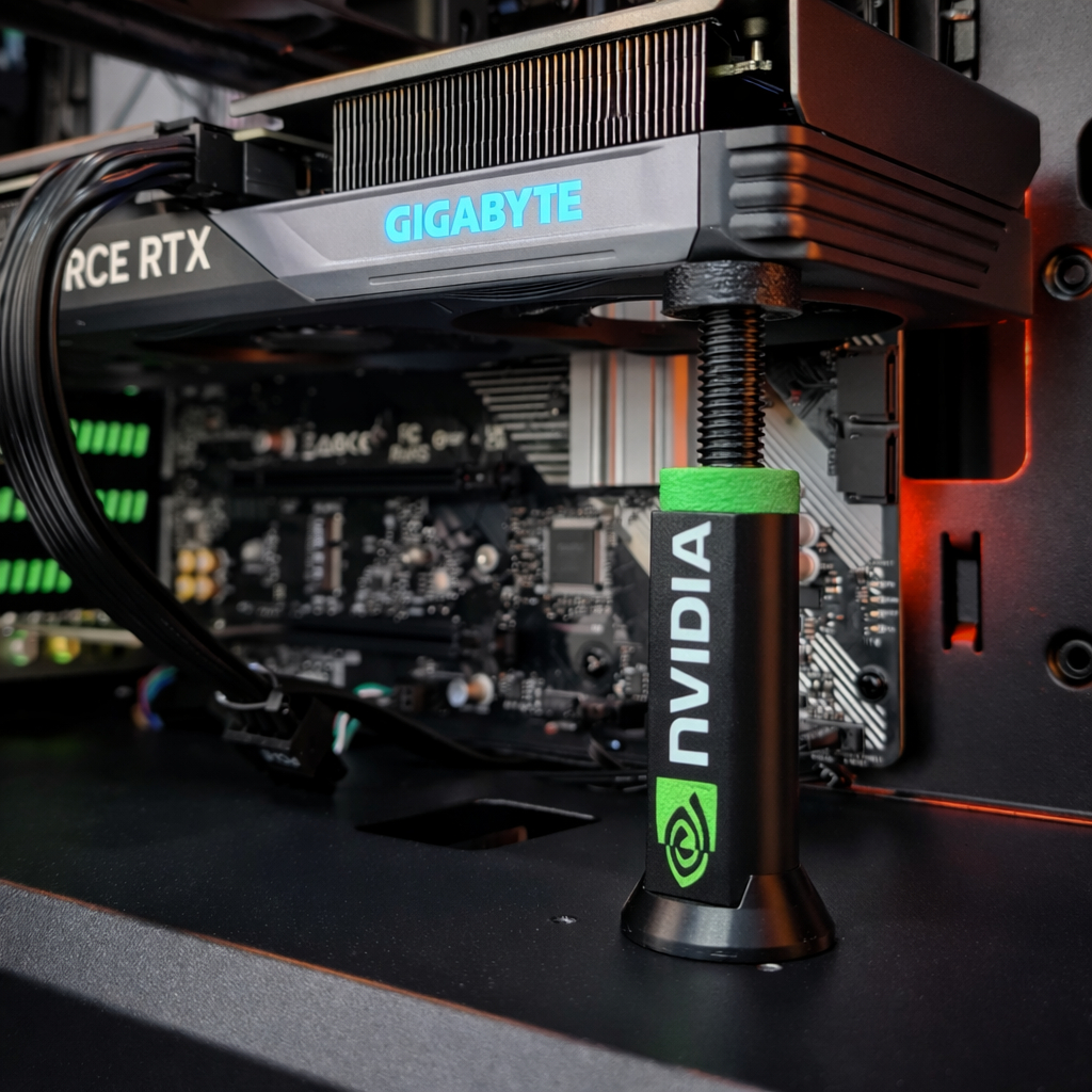 Suporte Ajustável para Placa de Vídeo GPU – NVIDIA e Radeon | Universal com Regulagem de Altura 3D