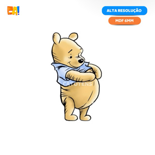 Display totem Ursinho Pooh aquarela azul, MDF 6mm tamanho 60cm a 90cm. em Oferta na Shopee