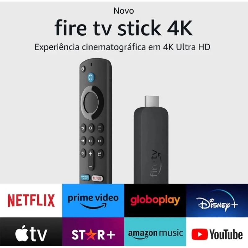 Amazon Fire Stick 4k Wi-fi 6 Com Alexa Por Voz Inteligente C