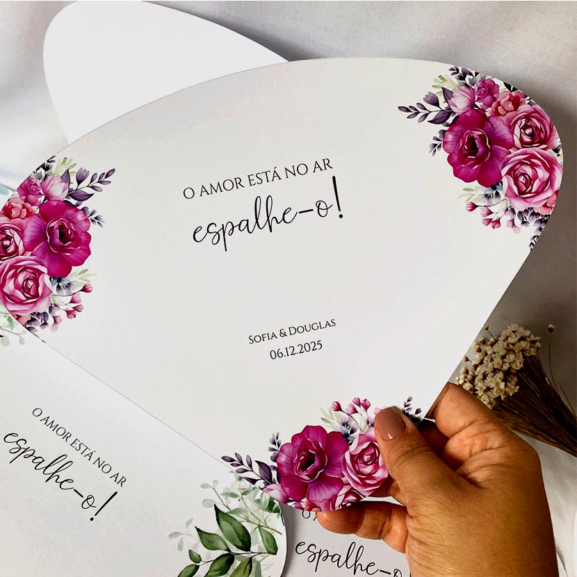 5 LEQUES EM PAPEL VENTAROLA PERSONALIZADA PARA CASAMENTO E EVENTOS TAMANHO GRANDE
