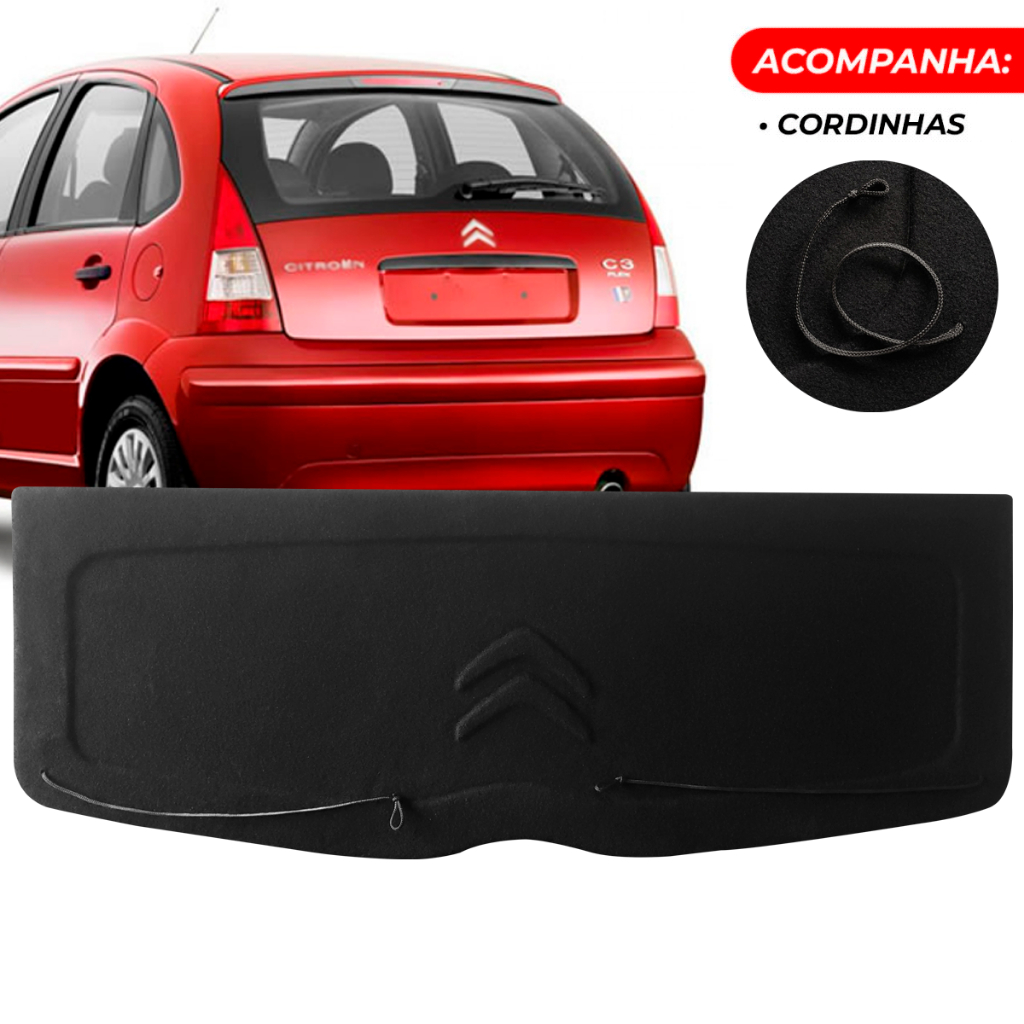 Tampão Bagagito Traseiro Citroen C3 G1 2003 A 2012 Preto em Oferta na Shopee