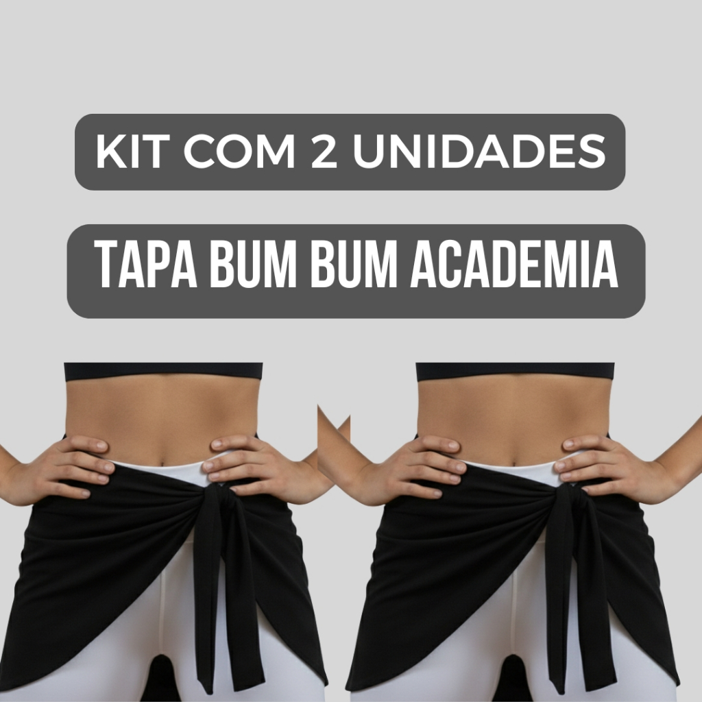 Kit 2 Tapa Bumbum Feminino Estilo Saia Fitness Roupa de Academia Confortável