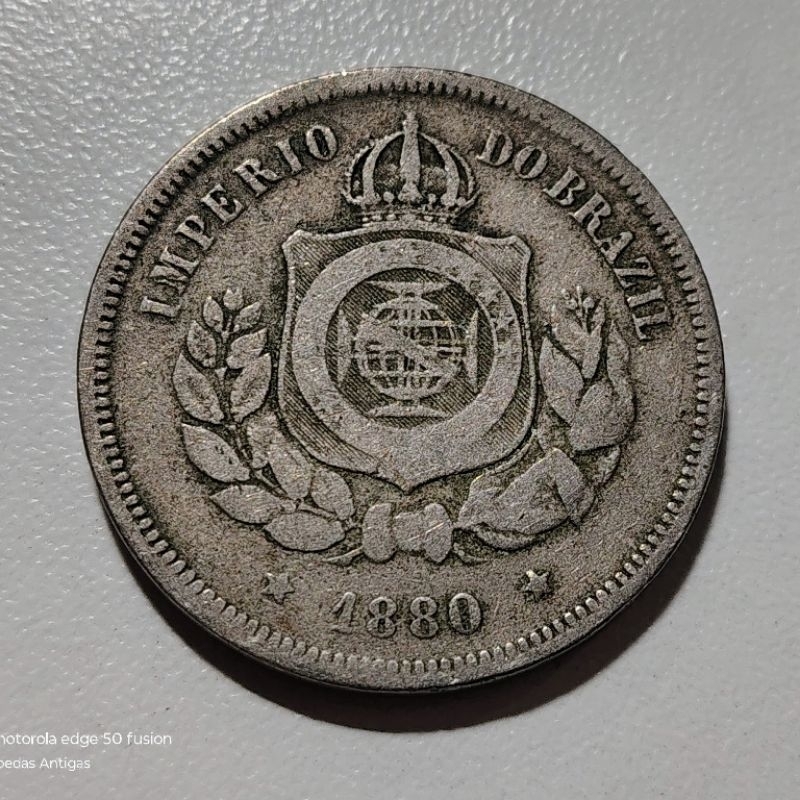100 Réis 1880 - Escassa - Império do Brasil - Elimatec Moedas Antigas.