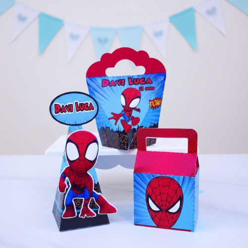 kit Caixas Homem Aranha Lembrancinha Personalizada Para festa Infantil Aniversário/mêsversario.