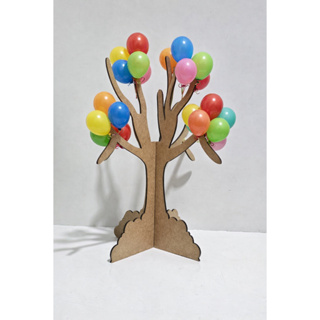 🌳 Árvore Porta-Bexigas Decorativa em MDF 3mm – Centro de Mesa 🎈 em Oferta na Shopee
