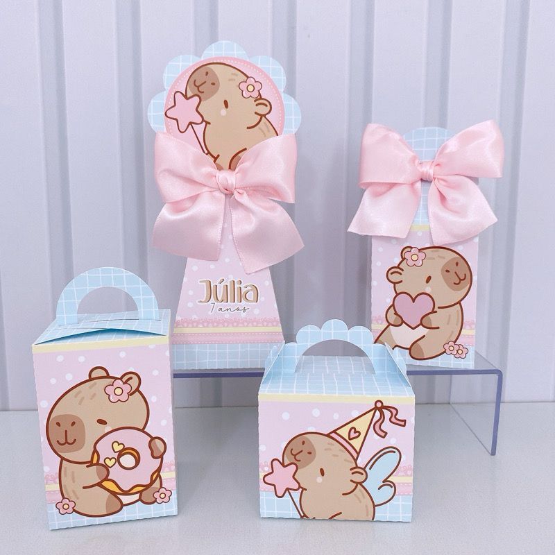 PEGUE E MONTE - Kit festa personalizados lembrancinhas caixinhas de aniversário para festa  Capivara
