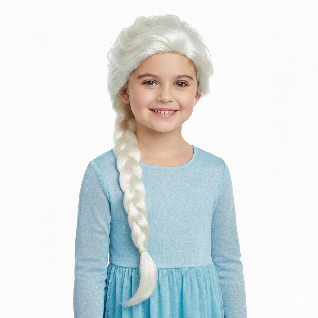 Peruca Cosplay Elza Frozen Para Festa Fantasia Infantil Adulto Trança