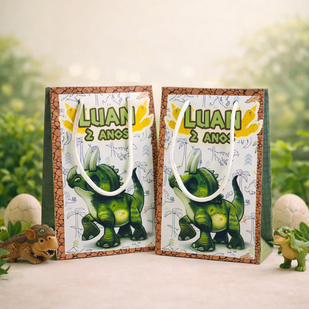 Sacolinha P Dinossauro/ Personalizados / Lembrancinha de Festa / Aniversário