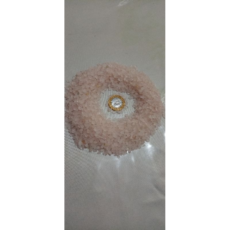 Pedra cascalho Quartzo Rosa Natural miúda PP tamanho médio aproximado de 1 MM à 4 MM