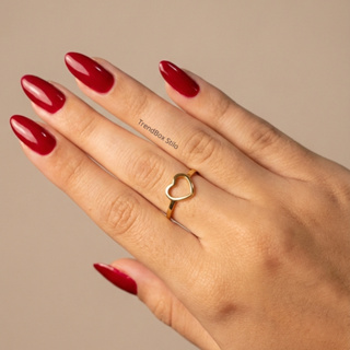 Anel Feminino Coração Vazado Aço Inox 316L Banhado a Ouro Hipoalergênico Não escurece em Oferta na Shopee
