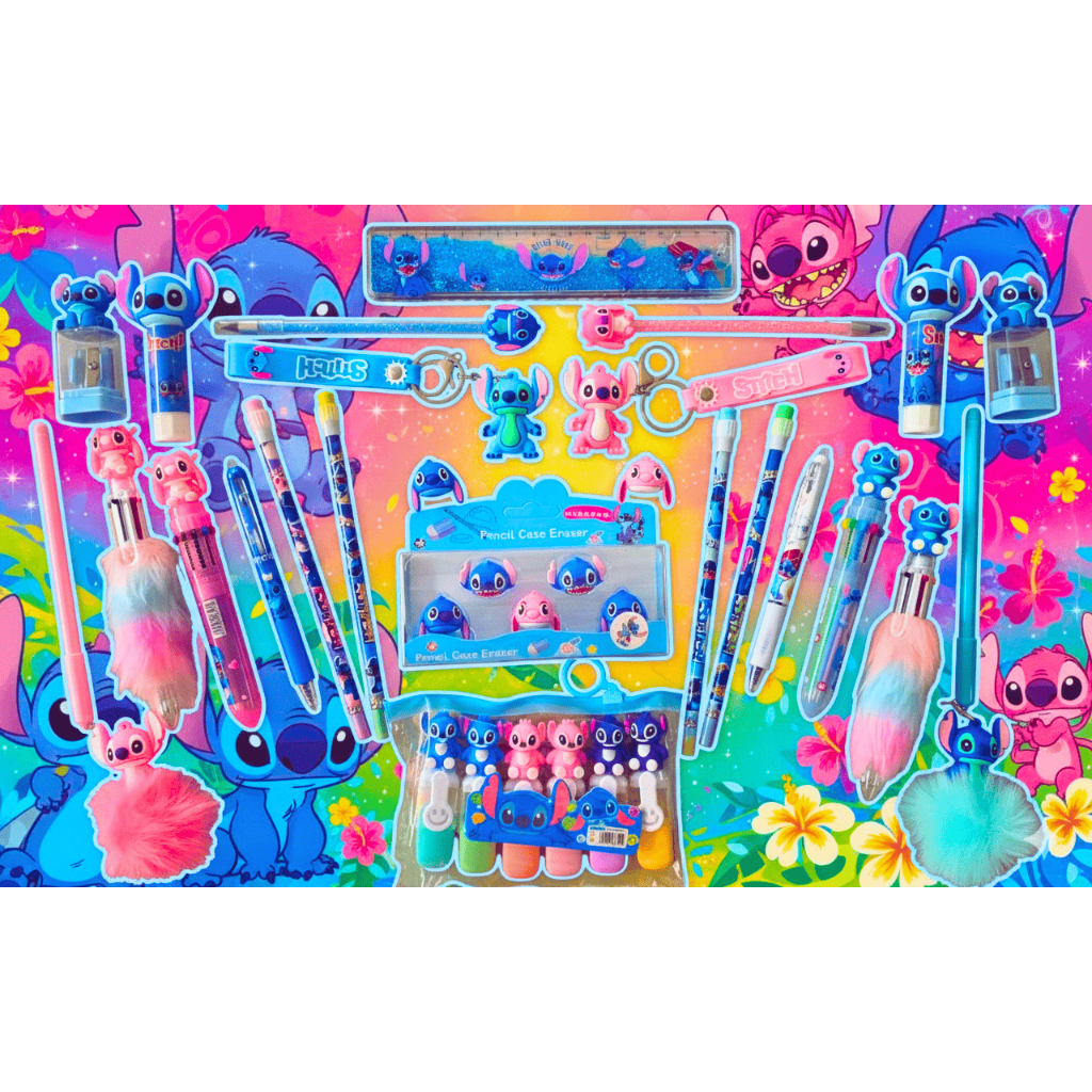 Kit Papelaria Stitch kit escolar Kawaii Lilo & Stitch Presente Kit Escolar Stitch Kit escolar Infantil