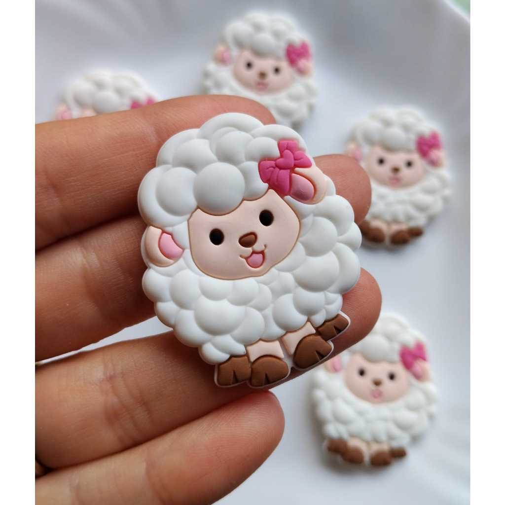 Aplique Emborrachado Ovelha Fofinha 10 unidades Para Laços Tiaras Prendedores Artesanato em Oferta na Shopee