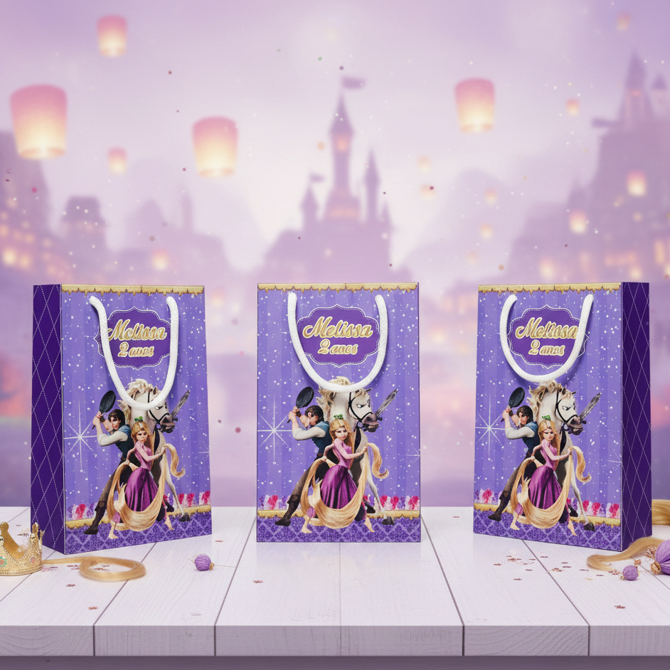Sacolinha P Enrolados / Personalizados / Lembrancinha de Festa / Aniversário