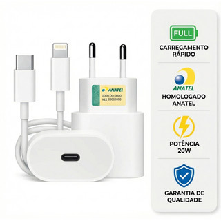 Carregador Para iPhone Original Completo Turbo 20w 11 12 12 13 14 Promax X  Xr Xs