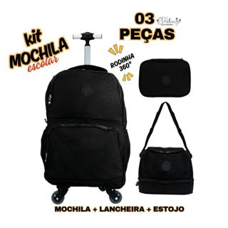 KIT MOCHILA DE RODINHA 360 GRAUS DE GIRO MENINO E MENINA ESCOLAR em Oferta na Shopee