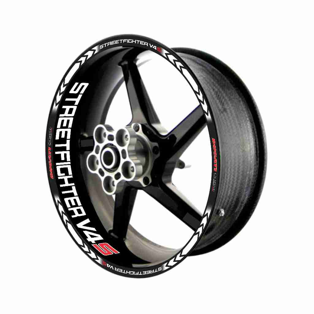 Adesivo Friso Refletivo Roda Moto Ducati Streetfighter V4 S  V4S+ adesivos internos branco
