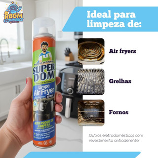 Limpa Air Fryer Spray 250ml Remove Gordura Seguro Antiaderente Facil Uso