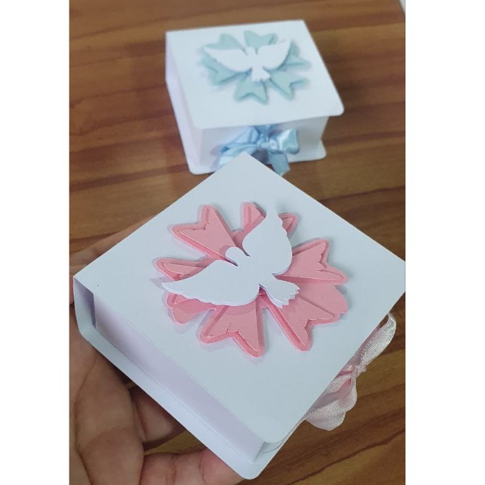 Caixinha personalizada 4 doces batizado para meninas e meninos, batismo, lembrancinhas.