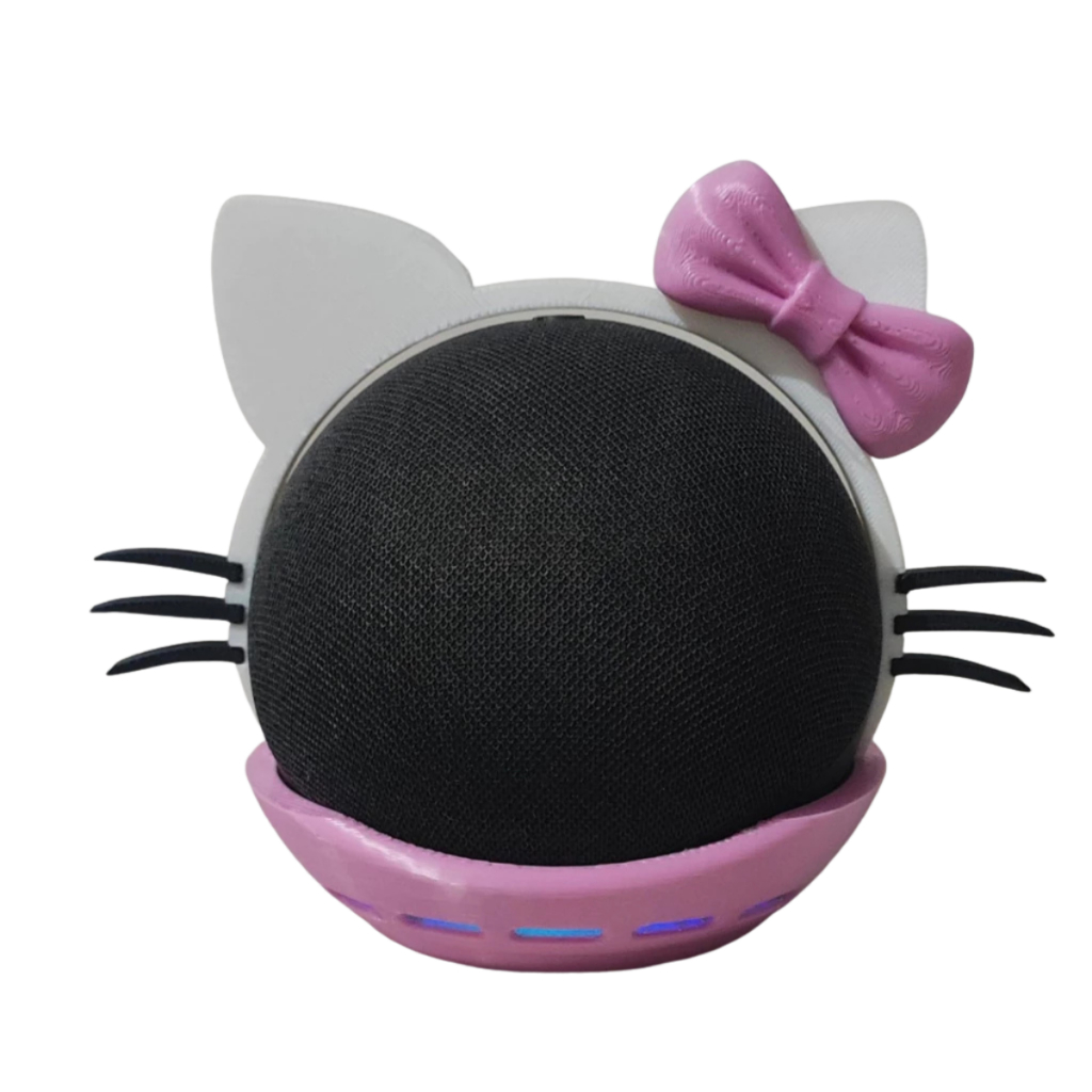 Suporte Alexa Echo Dot 4ª ou 5ª Geração – Hello Kitty – Case Decorativo – Impressão 3D
