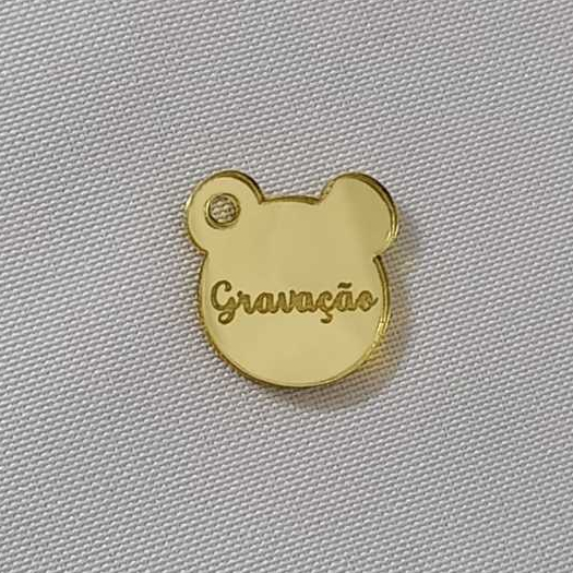 TAG DE URSO - Tamanho 2 cm - Aplique Personalizado em Acrílico Espelhado em Oferta na Shopee