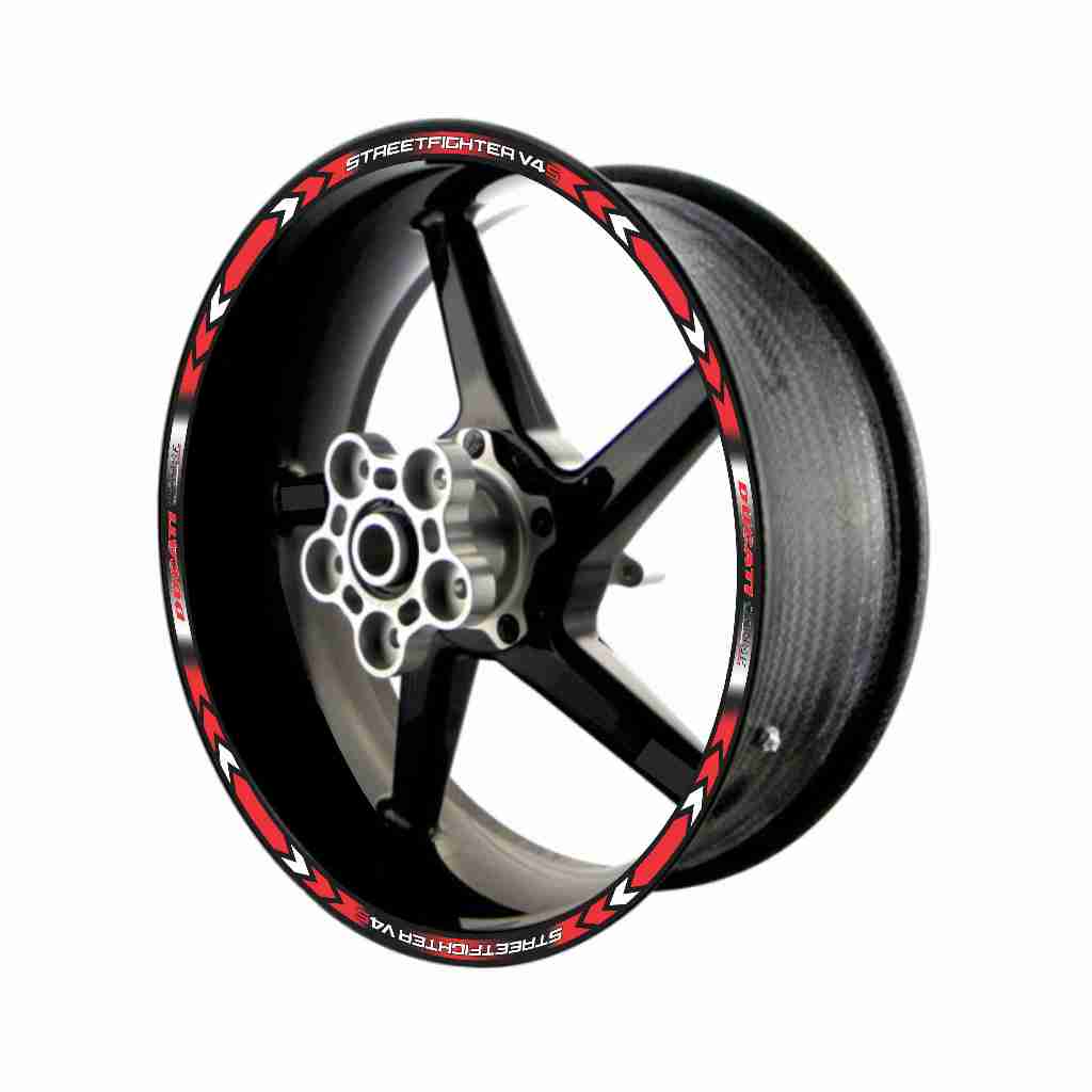 Adesivo Friso Refletivo Roda Moto Ducati Streetfighter V4 S  V4S vermelho