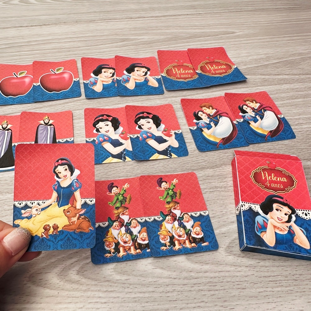 Jogo da Memória Lembrancinha Aniversário Infantil Personalizado Branca de Neve