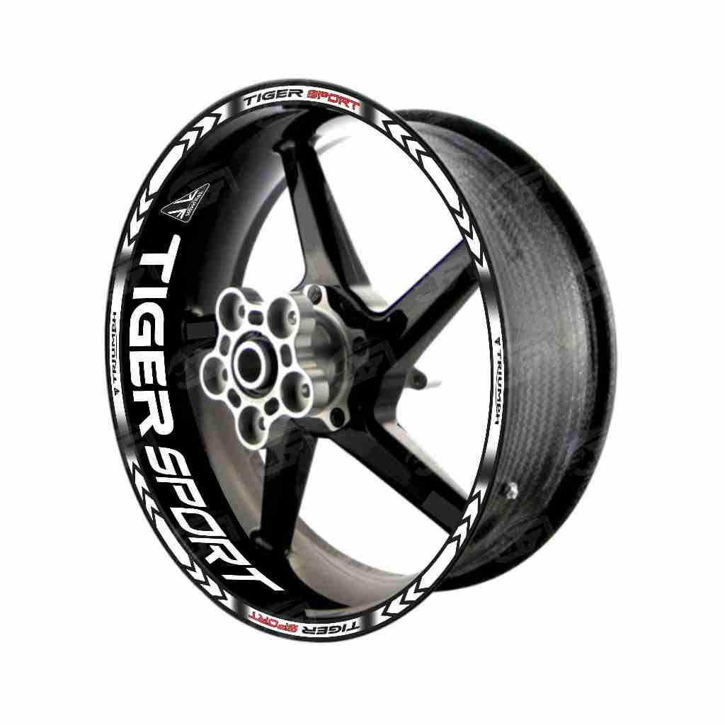 Adesivo Friso Refletivo Roda Moto Triumph Tiger Sport 660 + adesivos internos branco