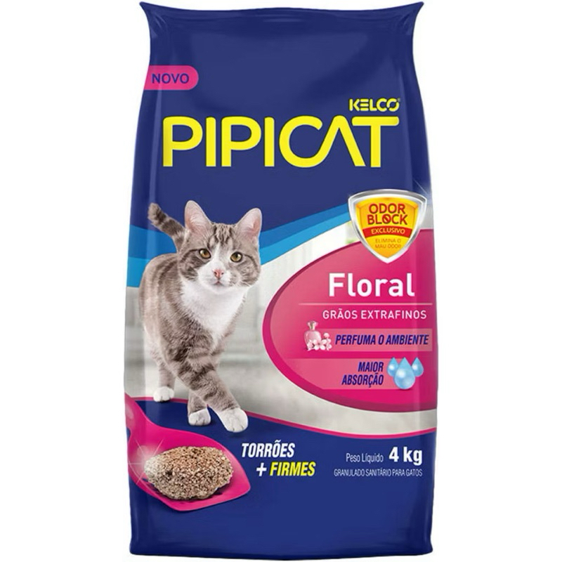 Areia sanitária para gatos Pipicat pacote 4kg em Oferta na Shopee